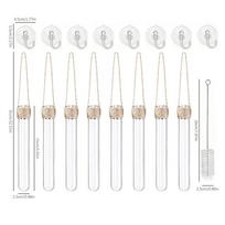 8pcs hanging acrylic plant propagation tubes with suction cups, suitable for wall, window, and hydroponic propagation boxes