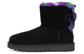 UGG Mini Bailey Bow Plaid Punk Boot 'Black Purple' Women's 1130594-BLK 36