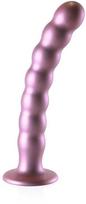 Ouch By Shots Mėlyna Ouch! Premium Beaded Silicone Model 20.5cm With Suction Cup, Metallic Mėlyna