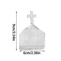 House Shape House Glass Vase Glass Art Hydroponic Vase Ornament Transparent Vase Container  Desk style 2