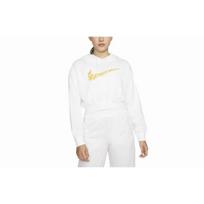 (WMNS) Nike Sportswear Logo Embroidered Loose Fleece Hoodie White Women's DO7257-100 L