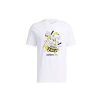 adidas neo M Fd Tee 3 Graffiti Cartoon Printing Sports Round Neck Short Sleeve White Men's H50262 XL