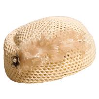French Hollow Out Beret Ethnic Women Knit Fabric Cap Versatile Floral Painter hat  Spring Floral Tail Beige