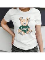 Wounisex's Short Sleeve T-Shirt With Cartoon Teddy Bear Print For Spring Summer Cute And Lovely Style S įvairiaspalvis