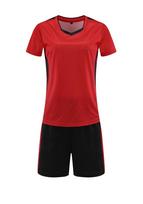 Volleyball Quick-Dry Unisex Sportswear Set: Breathable Short Sleeve Team Uniform for Competition and Training Women's XL raudona