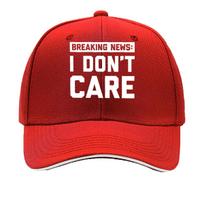 I DONT CARE Letter Print Vintage Cap with Bendable Brim  Soft NonStretch Fabric Adjustable Unisex Sandwich Baseball Cap One Size