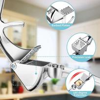 T02C!Garlic Press Stainless Steel, Garlic Mincer Rust Proof Easy Squeeze Garlic Presser Garlic Peeler Kitchen Gadgets sidabras