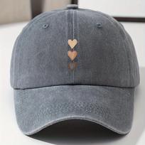 Comfortable style Womens casual baseball cap with adjustable heartshaped print design outdoor activities and sun protection Adjustable