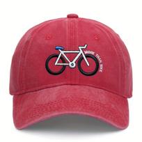 pc Bicycle Pattern Embroidered Lightweight Baseball CapUnisex Breathable Lightweight Adjustable Dad Hat for Cycling Enthusiast Adjustable