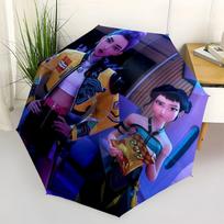 Vivid Fashion: Yellow Jacket with Unique Blue Wave PrintUmbrella with Cute Design,Portable 3-Fold Compact Umbrella for Men&Women,Valentine's