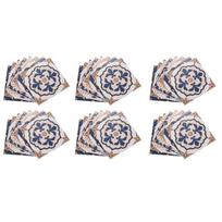 T02C!60Pcs Moroccan Style Tile Stickers Waterproof Wall Stickers Bathroom Art Decor,6X6 Inch