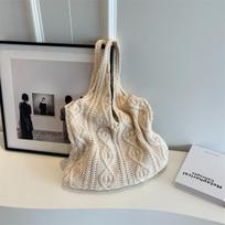 Ladies' Large Capacity Knitted Tote Bag - Open Convertible Crossbody/handbag, No Need for Closure Design - Easy To Care For, Hand Wash/dry Clean