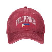 Filipinai Filipinų Vėliava Beisbolo Kepuraitės Vintage Nusidėvėjusio Džinsinio Audinio Galvos Apdangalas Unisex Stiliaus Vasaros Dovana Kepuraitės Kepurė One Size