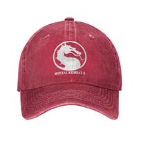 Mortal Kombat X Logo Baseball Caps Vintage Distressed Denim Washed Game Sun Cap Unisex Outdoor All Seasons Travel  Gift Hats Cap One Size
