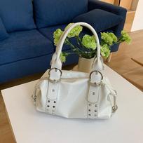 Pu Leather Handbag Avant-Garde Women Shoulder Bag Fashi Rivet Bag Smooth Female Underarm Bag For Daily Leisure Shopping