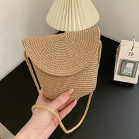 Yogodlns New Little Fresh rankinė Prancūziškas šiaudinis krepšys ant peties krepšys Sen serijos krepšys Pastoral Crossbody Bag vasaros krepšys 12x7x16cm chaki