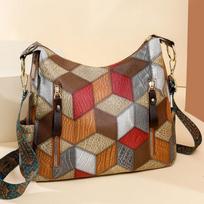 Yogodlns Patchwork Clashing Colors Krepšys ant peties Aukštos kokybės rankinė Moteriška rankinė Prabangaus dizaino Crossbody Bag Moteriškas Messenger Tote 30x10x26cm