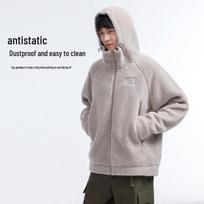 Camel Outdoor Windproof Warm Fleece Hooded Jacket S