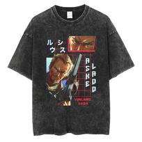 benber vintage Hot Sale VINLAND SAGA Manga Graphic Print TShirt Men Women Vintage Washed ONeck Cotton Casual  Short Sleeve Streetwear M