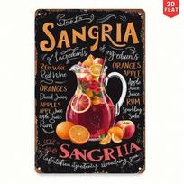 Planetjuice Vintage Sangria Recipe Tin Sign Rustic Metal Wall Decor Kitchen Retro Bar Cafe (as the picture,20x30)