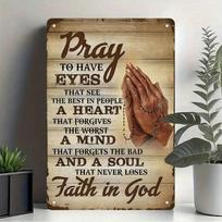 Planetjuice Vintage Metal Tin Sign Inspirational Quote Wall Decor Prayer Room (as the picture,20x30)