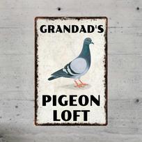 Planetjuice Vintage Grandad Pigeon Loft Metal Tin Sign Rustic Wall Decor Home Bar Garage Pub Classic Racing Memorabilia (as the picture,20x30)