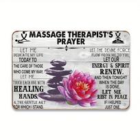 Planetjuice Vintage Metal Spa Wall Art Massage Therapist Office Decor x Inch Rustic Prayer Sign (as the picture,20x30)