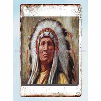 Planetjuice Vintage Red Chief Metal Tin Sign Retro Wall Art For Bar Cafe Man Cave (as the picture,20x30)