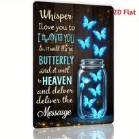 Planetjuice Metal Butterfly Wall Art Vintage Rustic Aluminum Sign x Inch Home Decor Quote Bar Restaurant (as the picture,20x30)