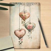 Planetjuice Planetjuice Vintage Art Deco Metal Wall  Heart Poster for Bar