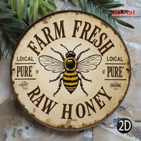 Planetjuice Tin Sign Farm Honey Wall Art Metal Decor Vintage Rustic Kitchen Bar Decor (as the picture,20x20)