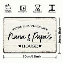 Planetjuice Personalized Farmhouse Metal Sign for Family Grandparents Housewarming Gift Wall Decor Home Room Tin Art (as the picture,20x30)