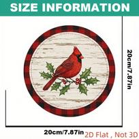 Planetjuice Vintage Cardinal Holly Wreath Tin Metal Sign Rustic Wood Wall Art Farmhouse Holiday Christmas Home Decor  Inch 20x20