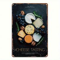 Planetjuice Vintage Metal Wall Art Kitchen Decor Cheese Lover Retro Cafe Hanging Sign (as the picture,20x30)