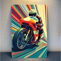 Planetjuice Vintage Motorcycle Metal Tin Sign Retro Wall Art Garage Decor (as the picture,20x30)