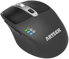 Arteck Multi-Device Wireless Bluetooth Mouse, 2.4GHz USB Receiver, Ergonomic Design, Right-Hand Silent Click, Compatible with Computers, Desktops,