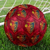 FC Basel 1893 Futbolo kamuolys, spalvingas, tinkamas visoms amžiaus grupėms, siūtas mašina, PVC medžiaga, varžybų kokybės, patvarus ir atšokantis