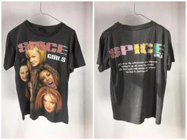 Vintage Spice Girls 90s Band Basic short sleeve black 2 side shirt XL