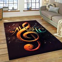 Colorful Musical Note Music Score Cartoon Carpet Rug for Home Living Room Bedroom Sofa Doormat Decor,Kids Area Rug Non-slip Mat 40x60cm 16x24 inch