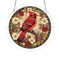 Acrylic Suncatcher Window Decoration 2D Layered Stained Glass Style Hanging Ornament with Chain for Indoor Outdoor Display One Size