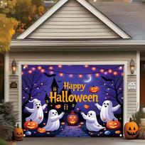 2D Halloween Garage Door Banner Photography Background 47.2x31.5inch/120*80cm