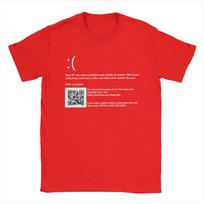 BSOD Blue Screen of Death Windows 10 TShirt Unisex Error Amazing Cotton Tees Round Collar Short Sleeve T Shirt Unique Clothing S