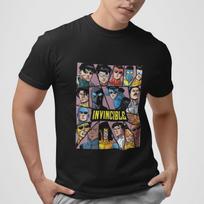 Invincible Superhero T-Shirt Comic Graphic Tee Vintage Retro Style Unisex Casual XXXL