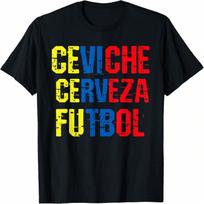 Soccer Football Ecuador Sports Team Ceviche Cerveza Futbol T-Shirt S įvairiaspalvis