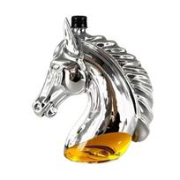 Horse Head Whiskey Decanter, 350ml 3D Novelty Glass Liquor Bottle for Home Bar Decor, Unique Gift for Horse & Whiskey Lovers, Dad Men