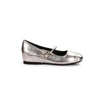 Super Soft Silver Hidden Heel Mary Jane Women's Shoes - Spring/Autumn 2026 Leather Flats 36