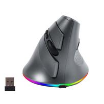 Vertical Mouse, 2.4GHz USB Wireless, Bluetooth 5.1, Rechargeable, Silent, 7 Buttons, Ergonomic Design, Large Size, Compatible with iOS 13 and