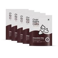 Overnight Oats 20gm High Protein, Refined Sugar Free, With Choco Chip, Chia Seeds, Whey Protein & more (Chocolate Chip, 85gm each)| Breakfast Cerea
