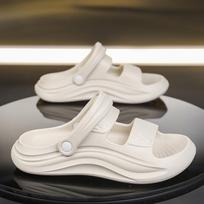 Summer Soft Bottom Non-Slip Sandals: Thickened, Squishy, Two-Way, Wear-Resistant for Outdoor Sports & Beach 42-43 chaki