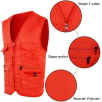 with 6 Pockets Fishing Vest Zip Up Outdoor Vest Durable Cargo Vest  Outdoor XL
